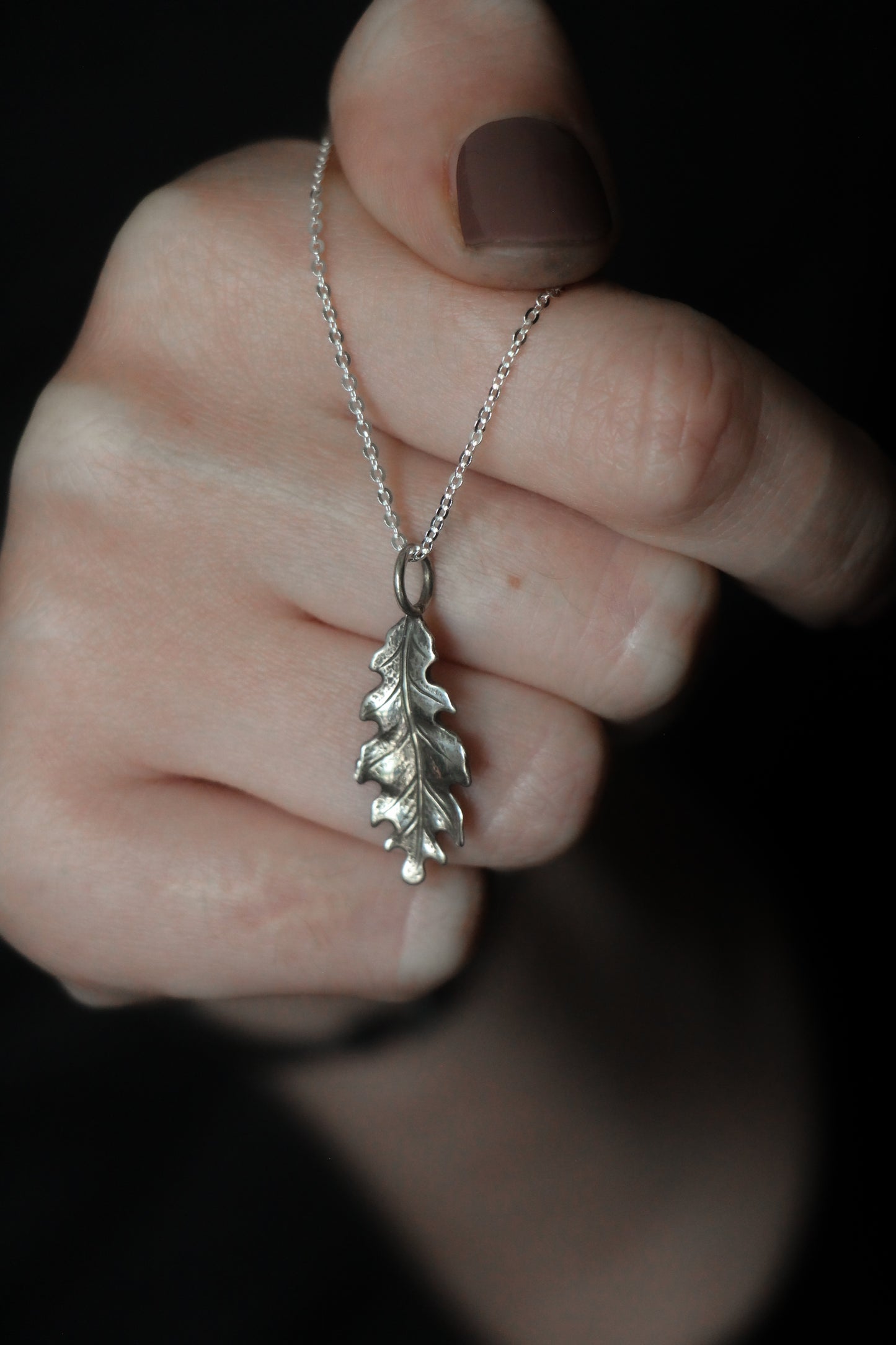 SILVA sterling silver oak leaf necklace