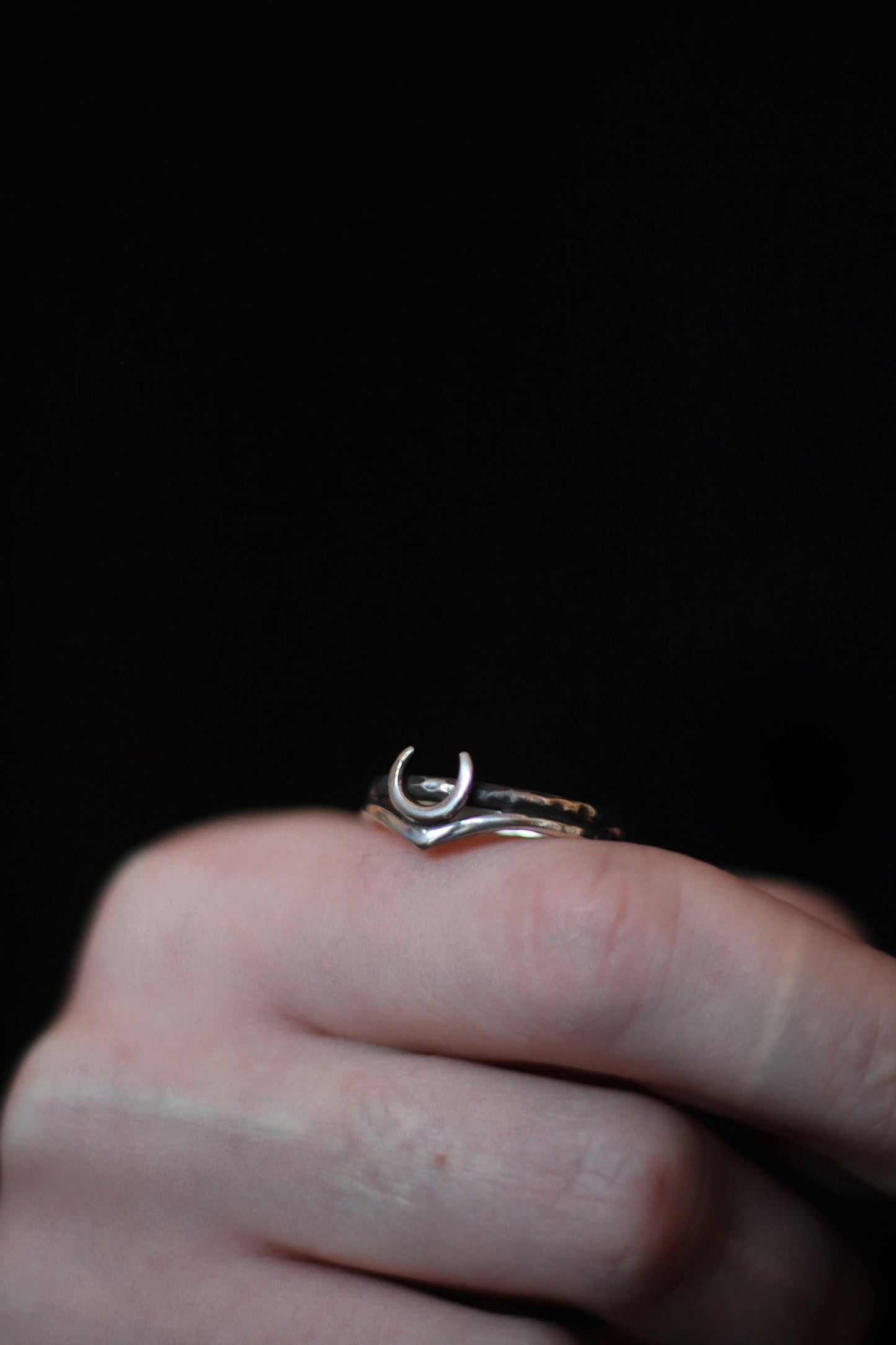 SILITH I Moon Stack Ring Sterling Silver