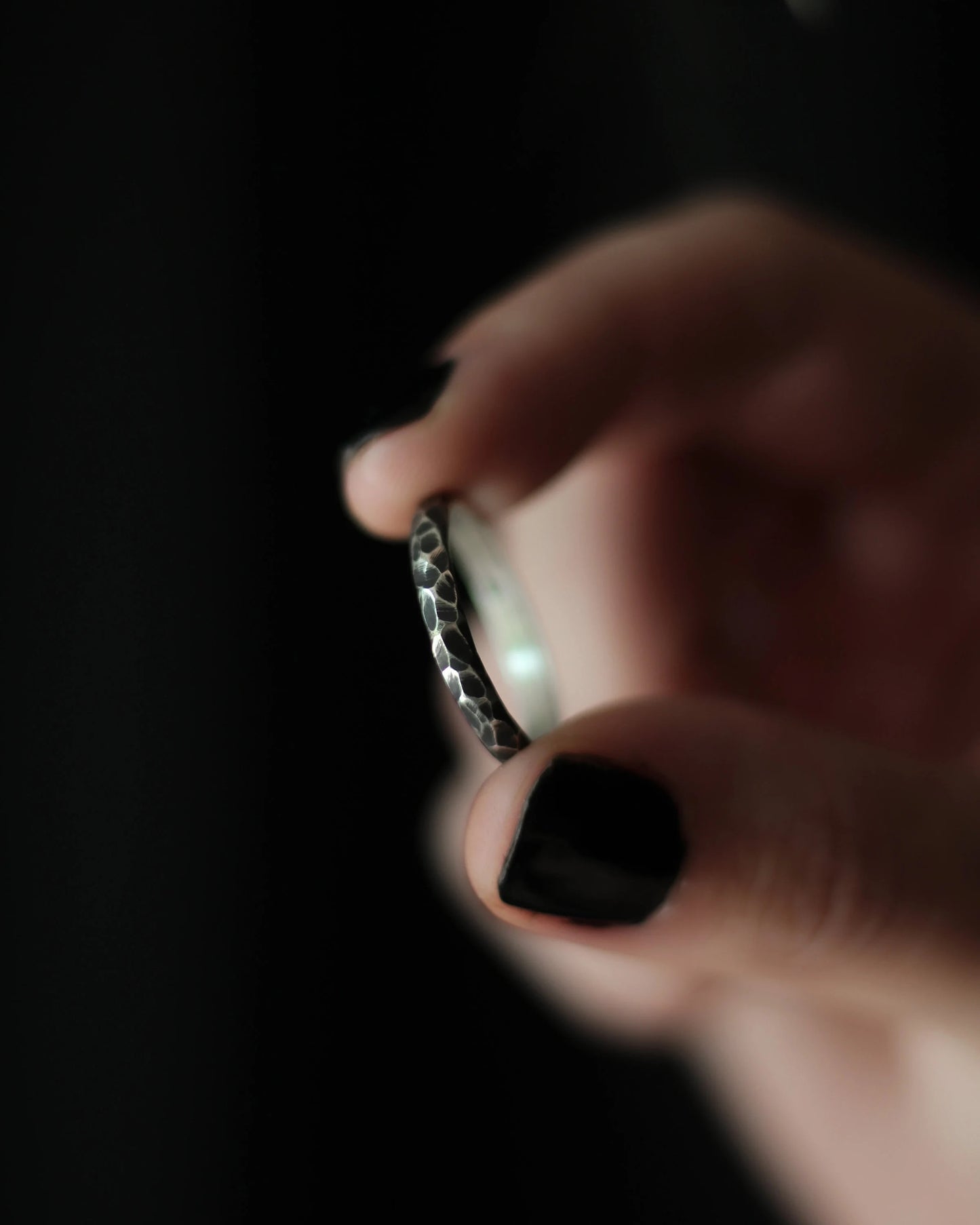 DRACONIS thick hammered ring 925 sterling silver