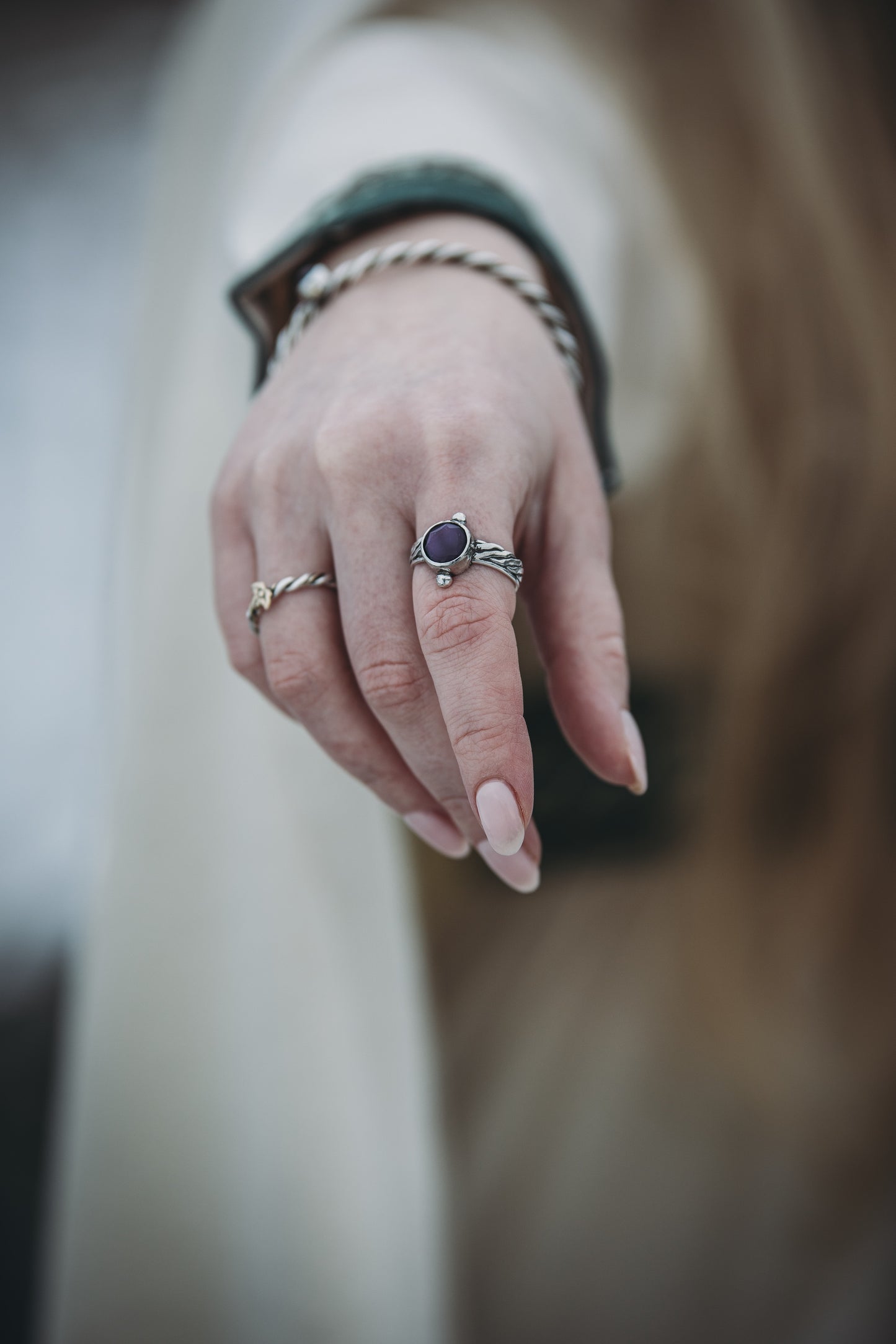 NORÐR Amethyst Ring in Sterling Silver