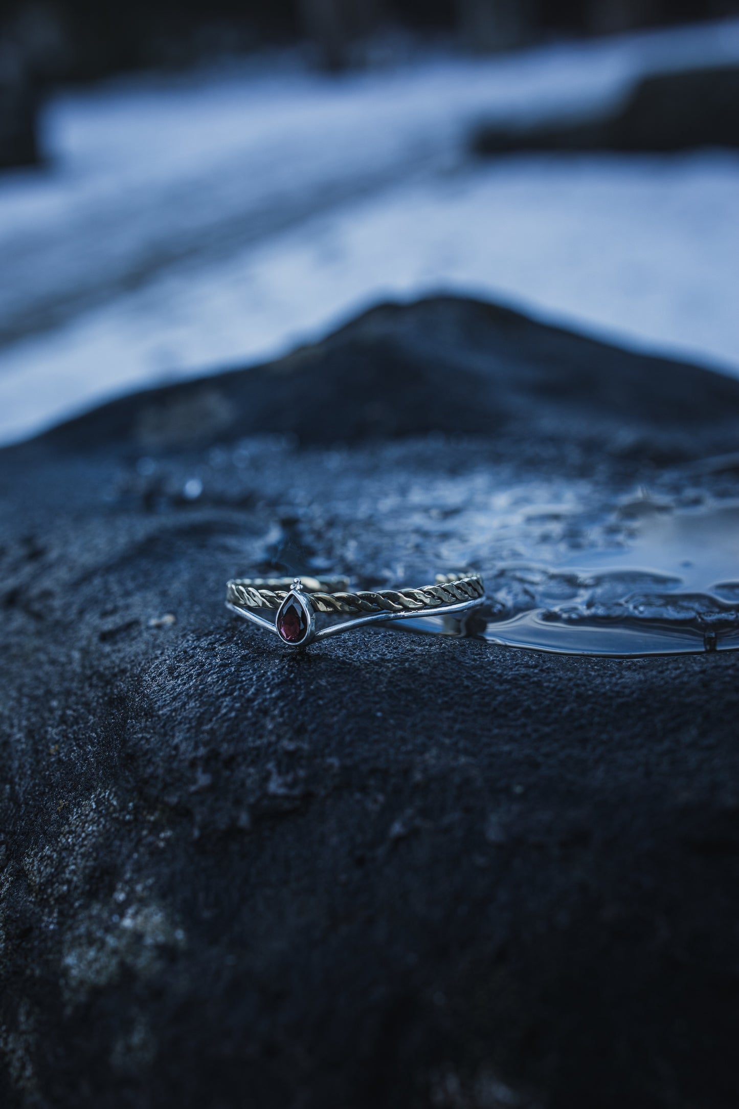 YRSA Garnet Bracelet in Sterling Silver and Brass