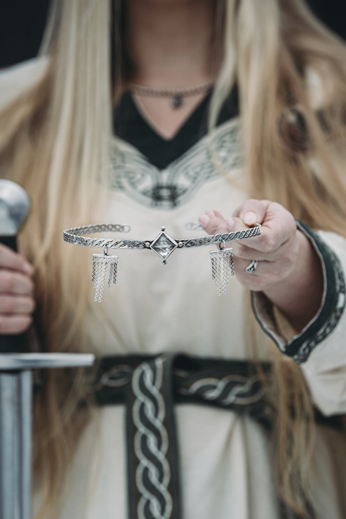 YRSA Viking Crown Sterling Silver and Quarz Crystal