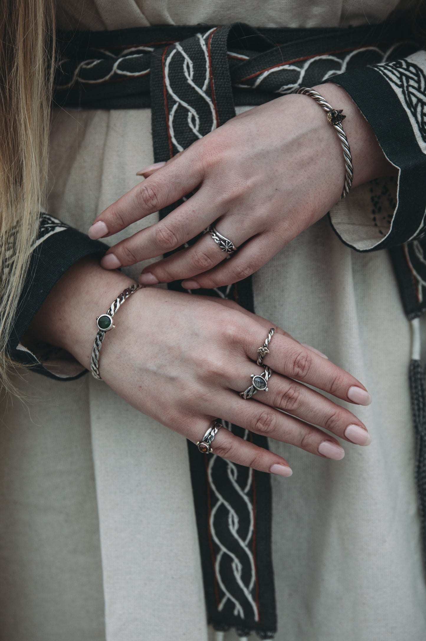 NORÐR Prehnite Ring in Sterling Silver