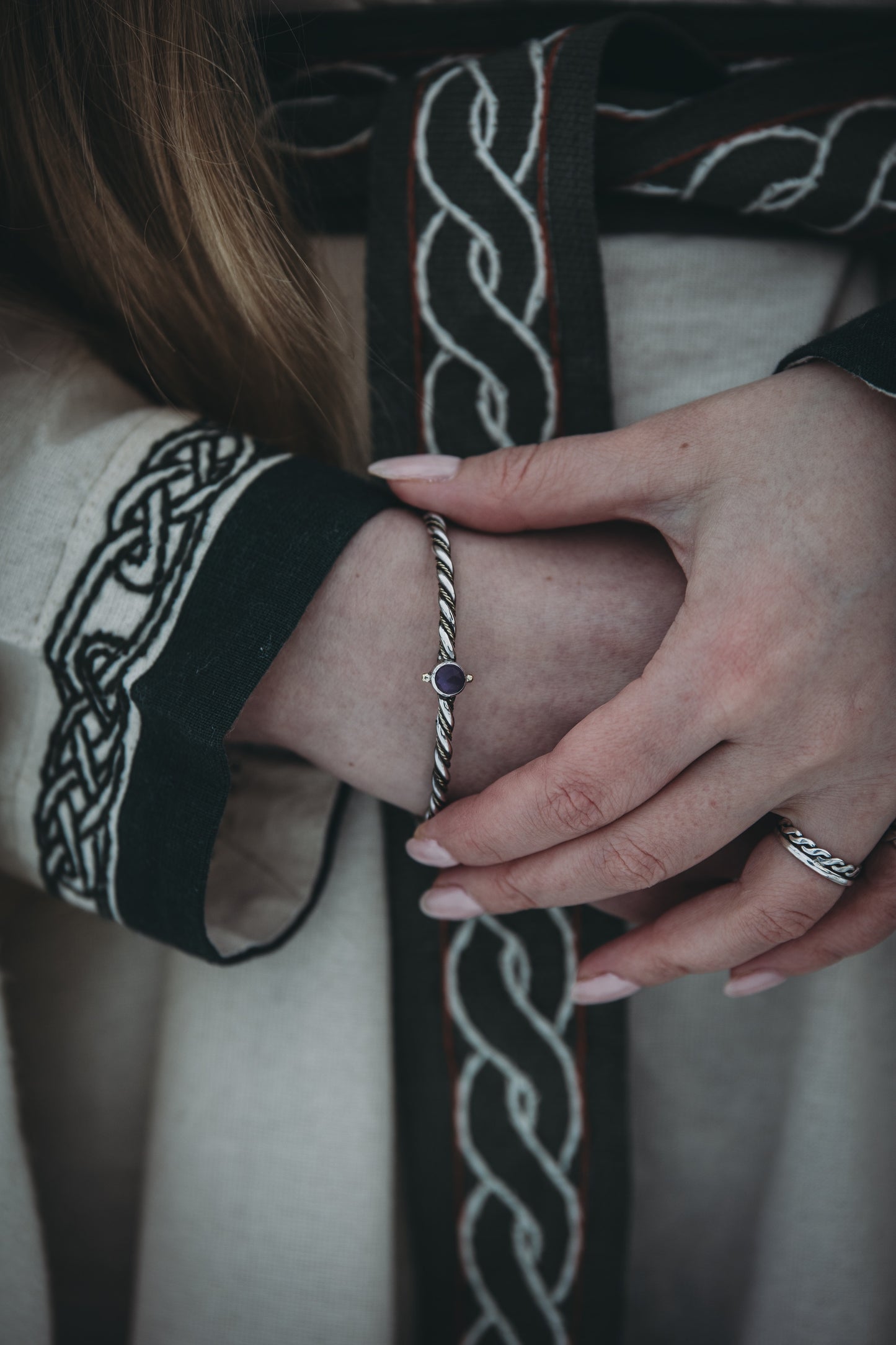 YRSA Amethyst Bracelet in Sterling Silver and Brass