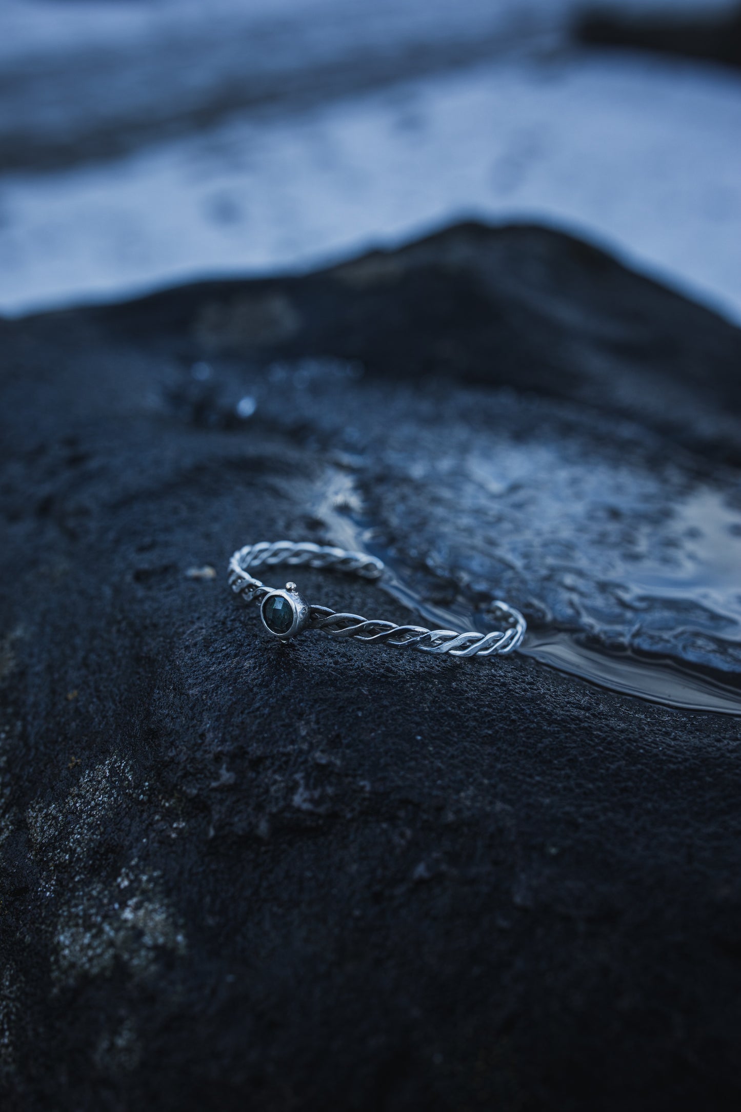 YRSA Moss Agate Bracelet in Sterling Silver and 14k Gold