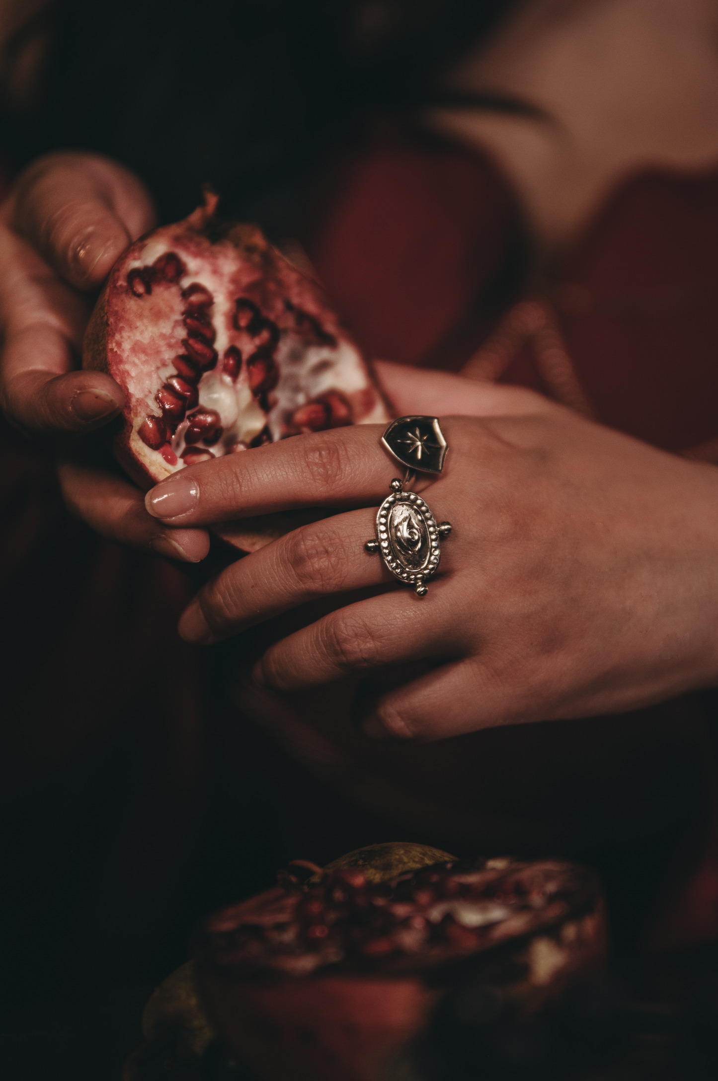 Handmade Victorian inspired Lovers Eye ring in sterling silver