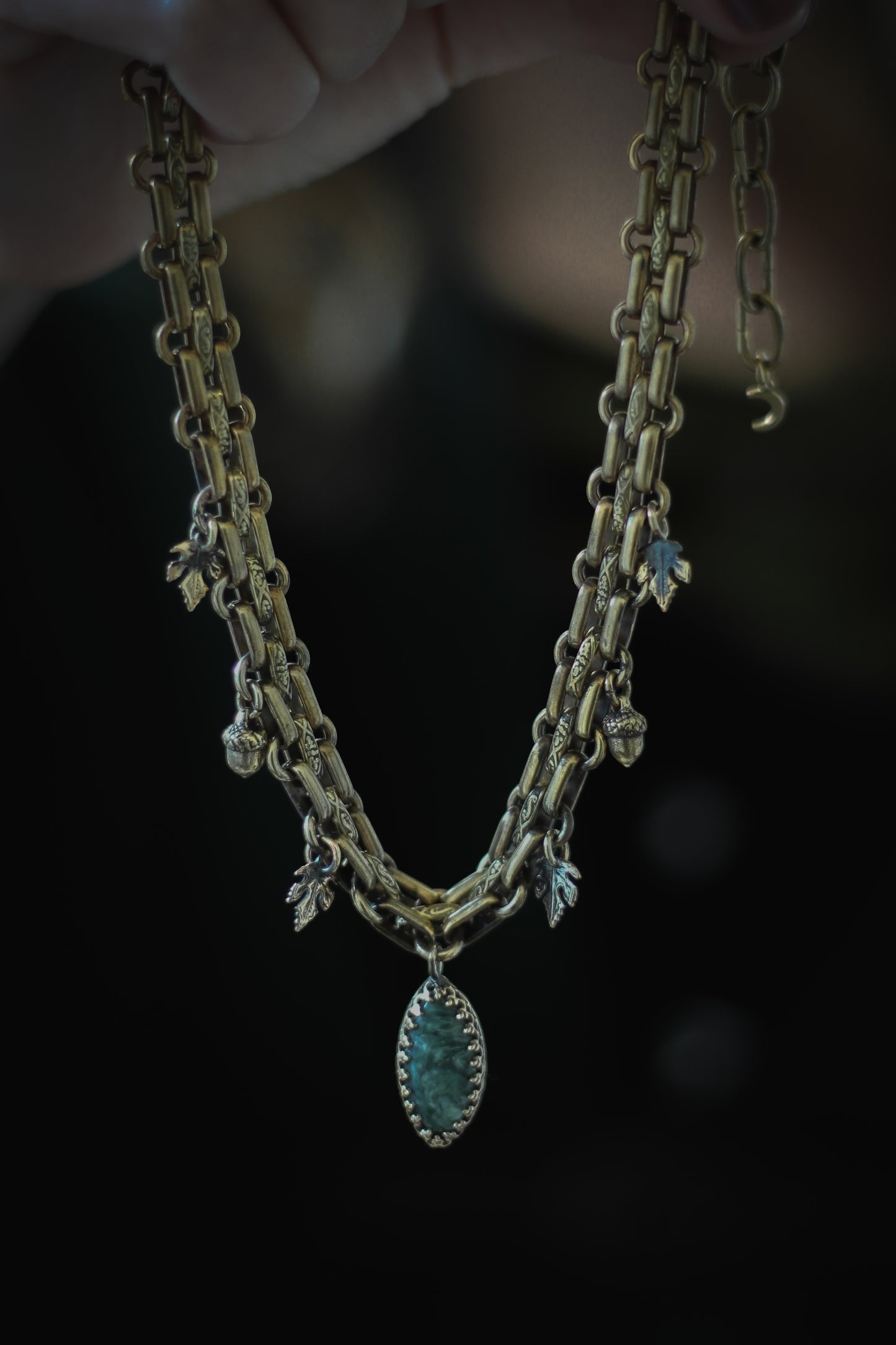 Moss Agate Brass Choker Autumn4
