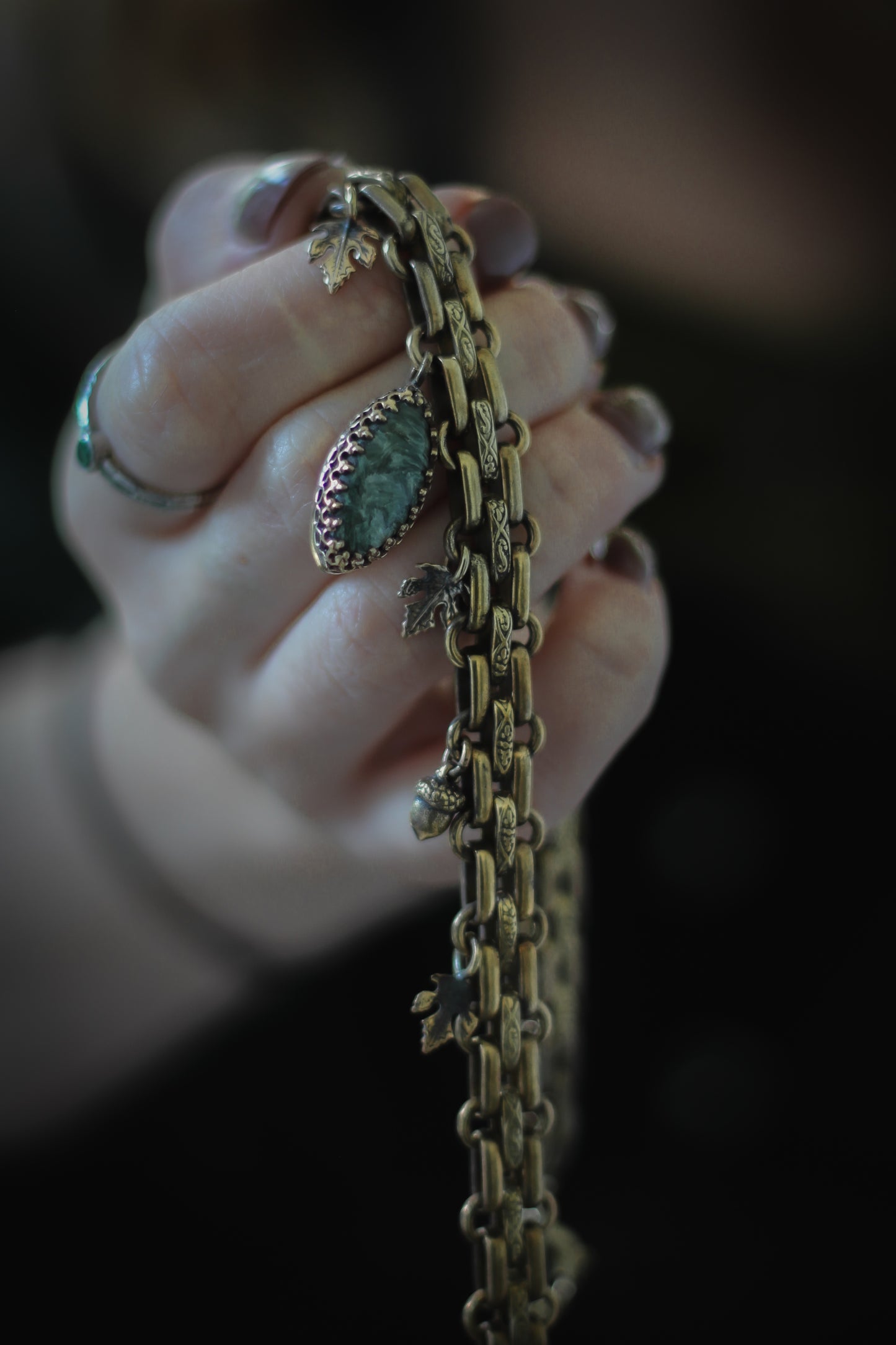 Moss Agate Brass Choker Autumn6