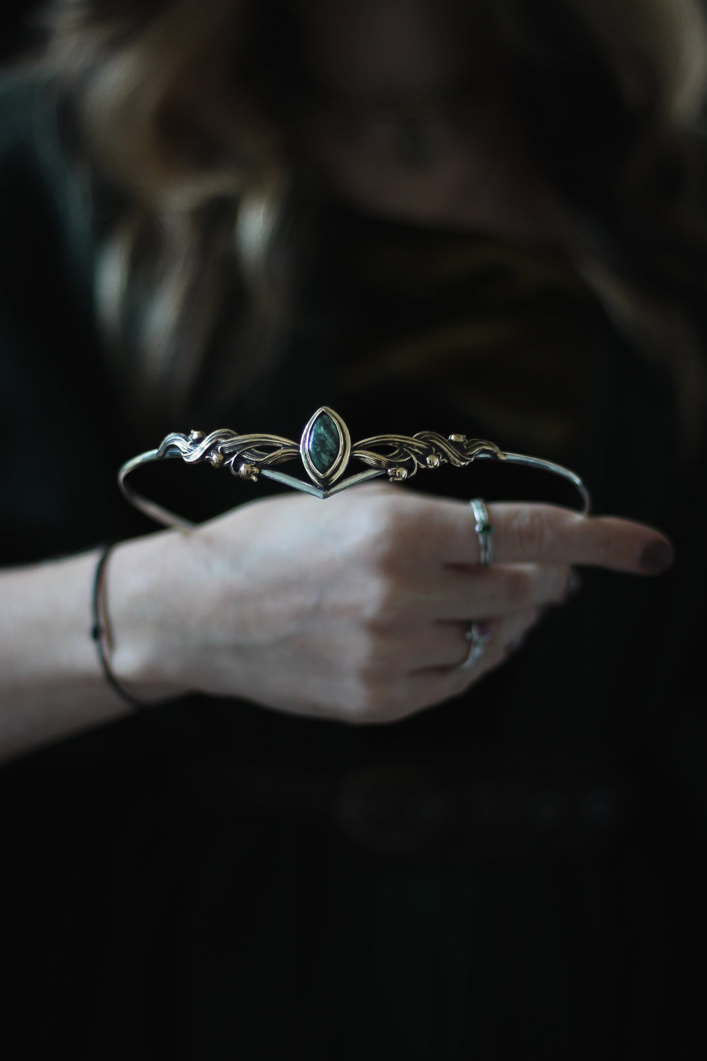 SILVARYN fantasy crown moss agate 8