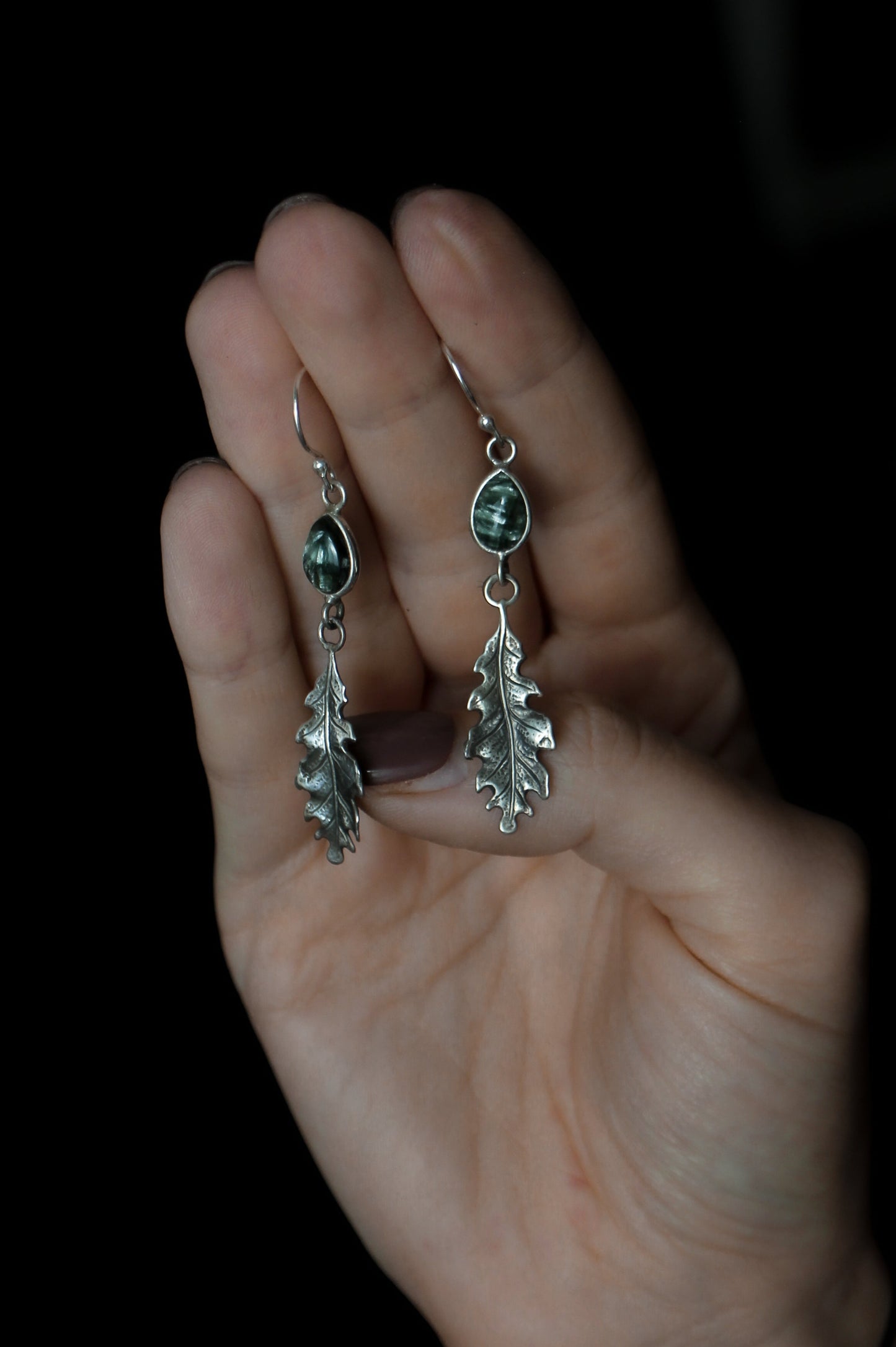 Silva Moss Agate Earrings2