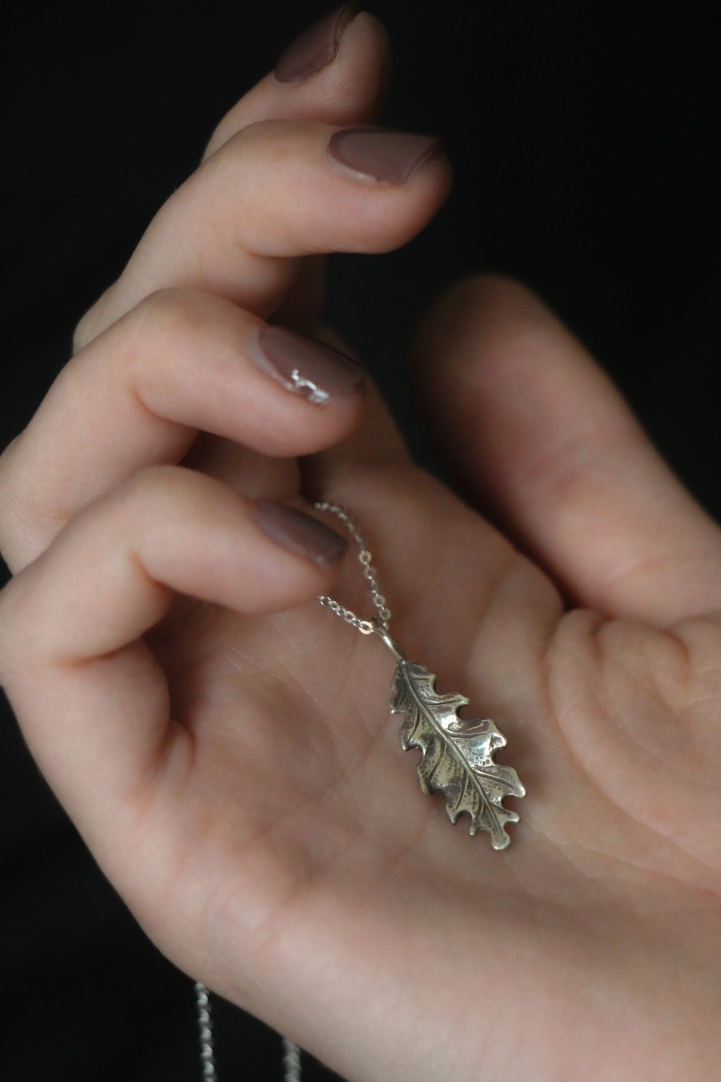 Silva Oak Leaf Necklace in Sterling Silver