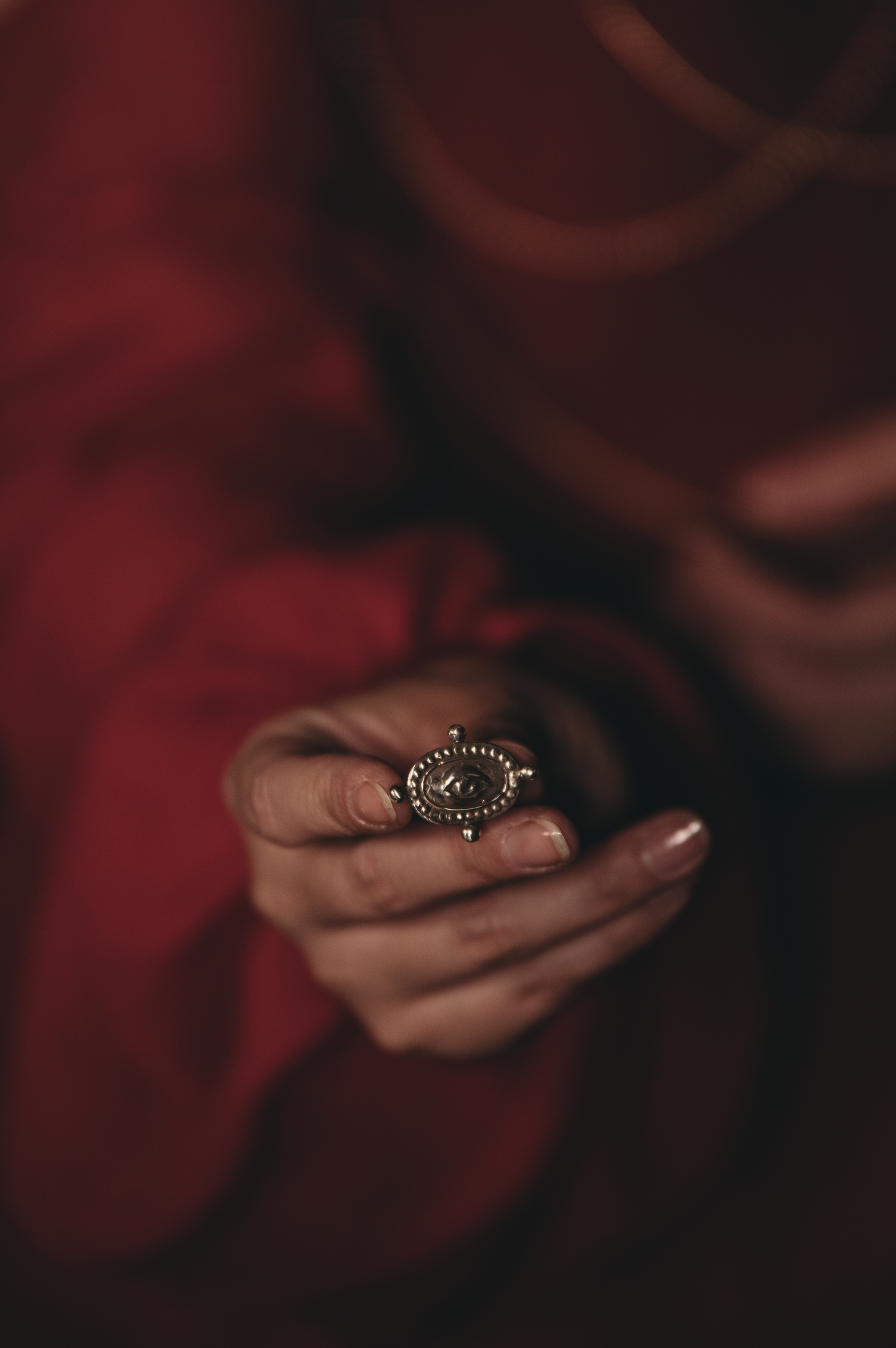 Historically inspired Victorian Lovers Eye ring in sterling silver