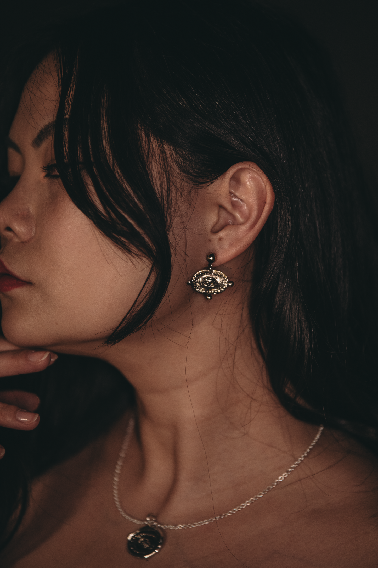 Silver Lovers Eye earrings inspired by Victorian sentimental jewelry