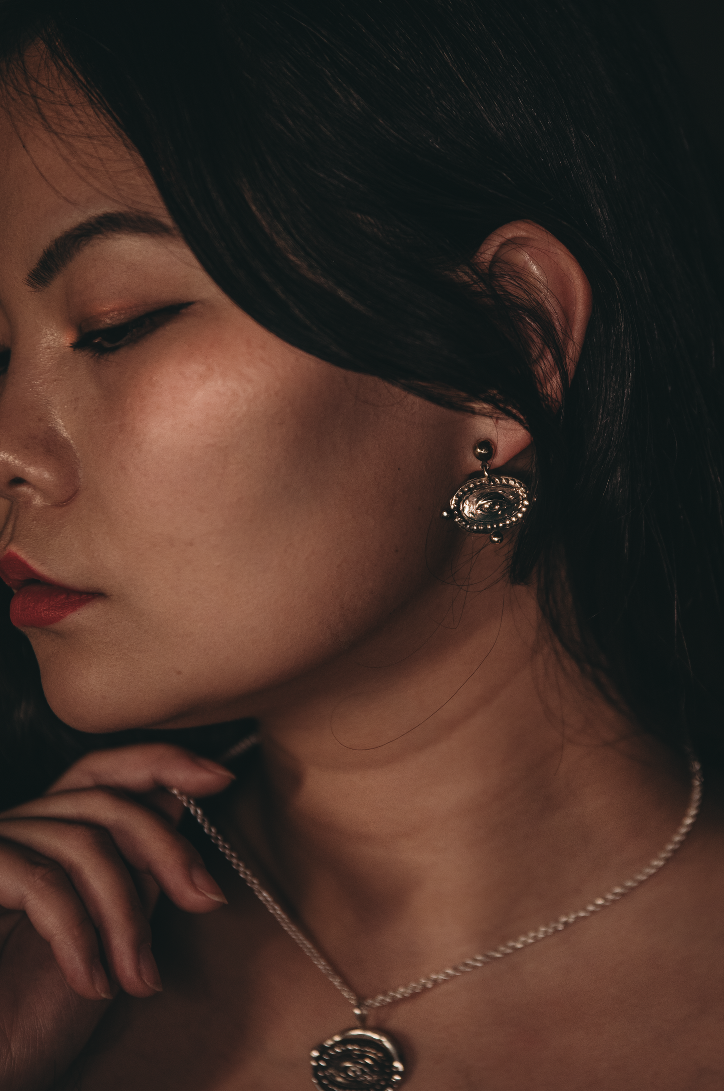 Silver Lovers Eye earrings inspired by Victorian sentimental jewelry