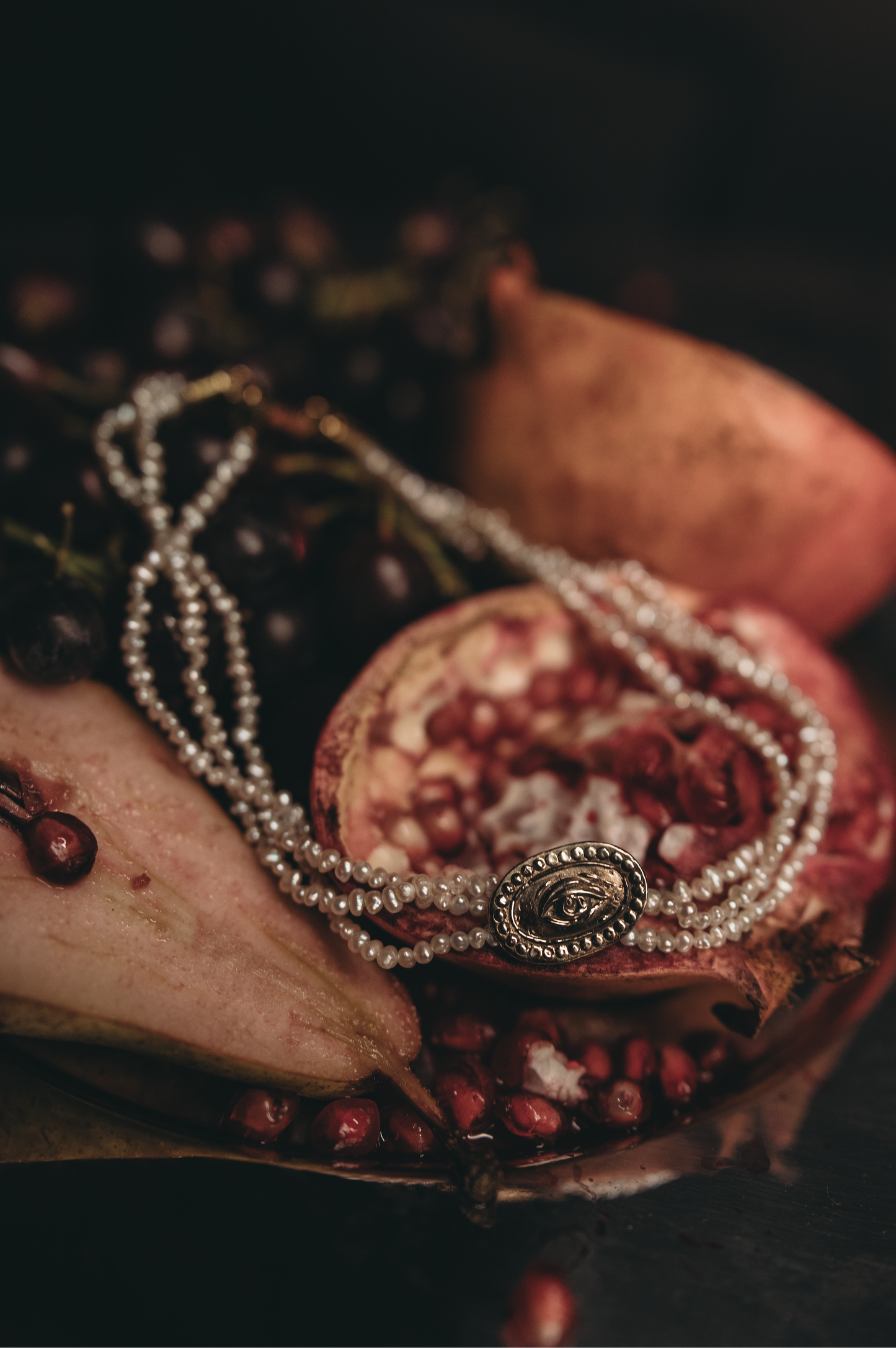 Victorian Lovers Eye Pearl Choker in Bronze with Freshwater Pearls