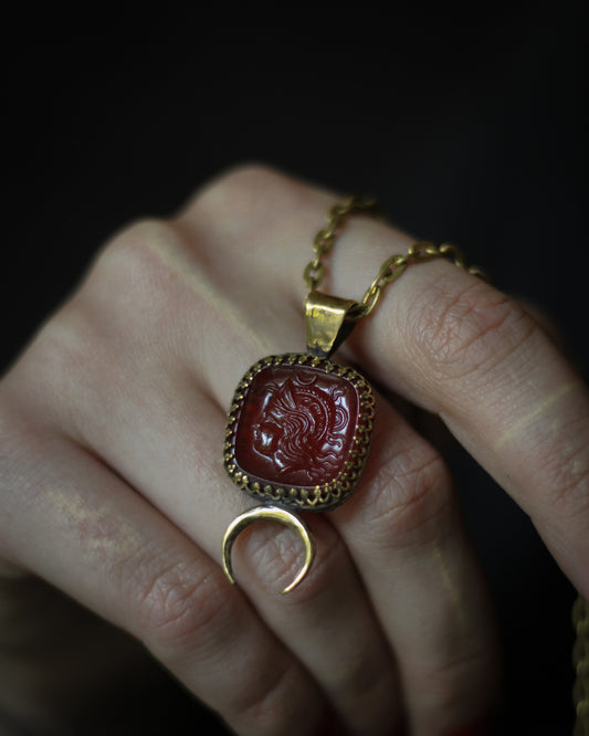 athena goddess necklace moon