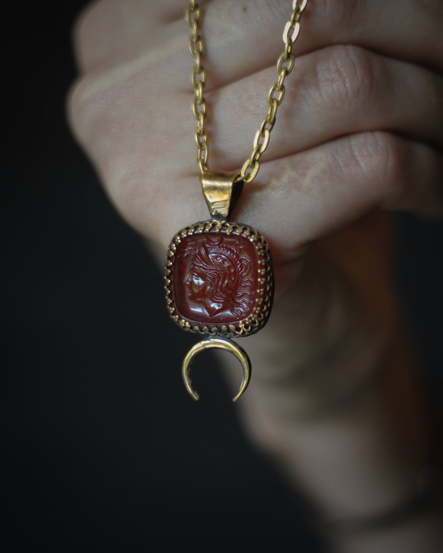 Athena cameo necklace