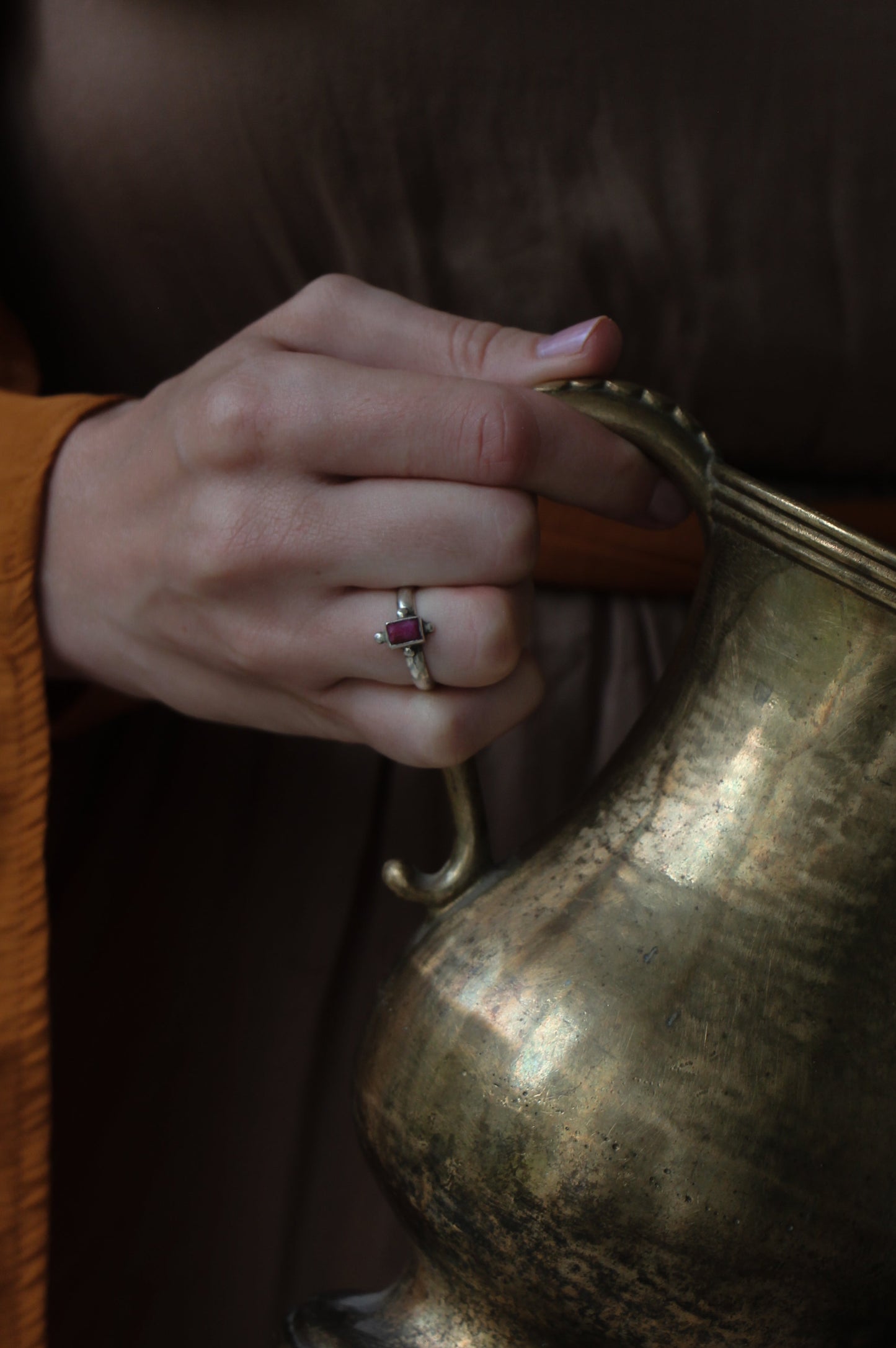 pink ruby silver ring historical roman
