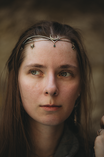 MÍRETHIL Celestial Crown in Sterling Silver and Brass