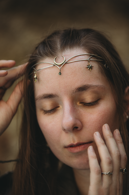 MÍRETHIL Celestial Crown in Sterling Silver and Brass