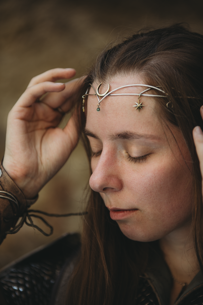 MÍRETHIL Celestial Crown in Sterling Silver and Brass