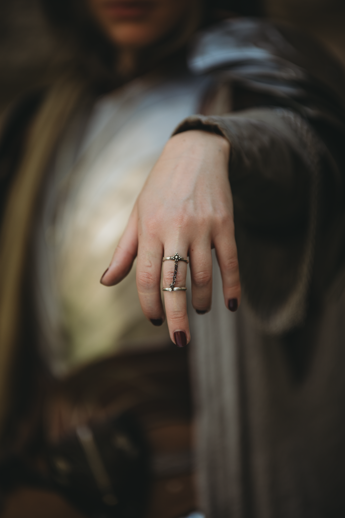 BARADWEN double chain ring in sterling silver