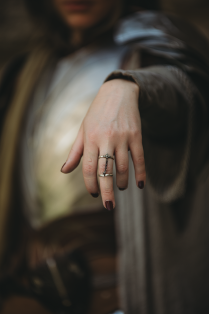 BARADWEN double chain ring in sterling silver