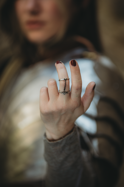 BARADWEN double chain ring in sterling silver