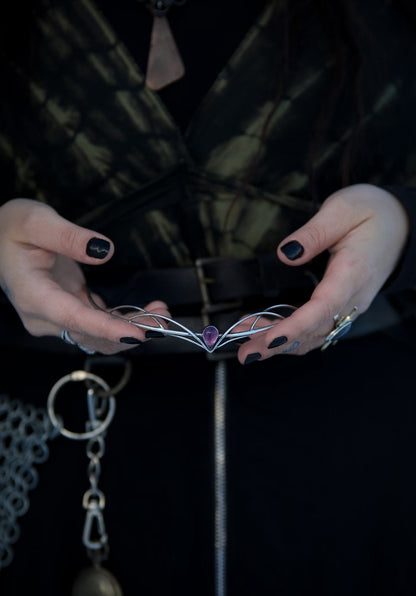 ALFUR Amethyst Sterling Silver Crown