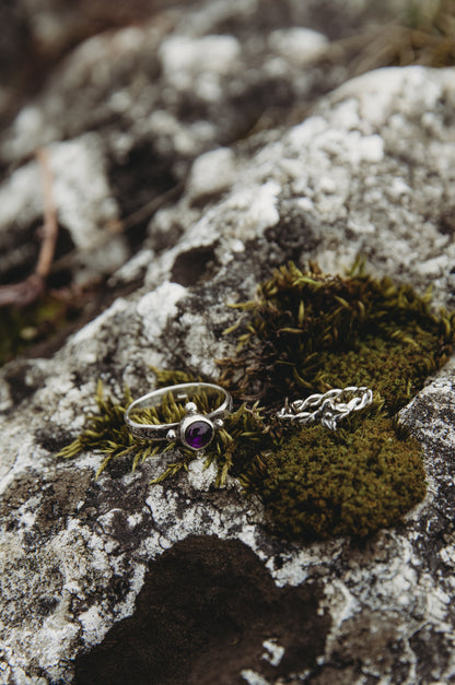 RÙN Sterling Silver and Amethyst Ring