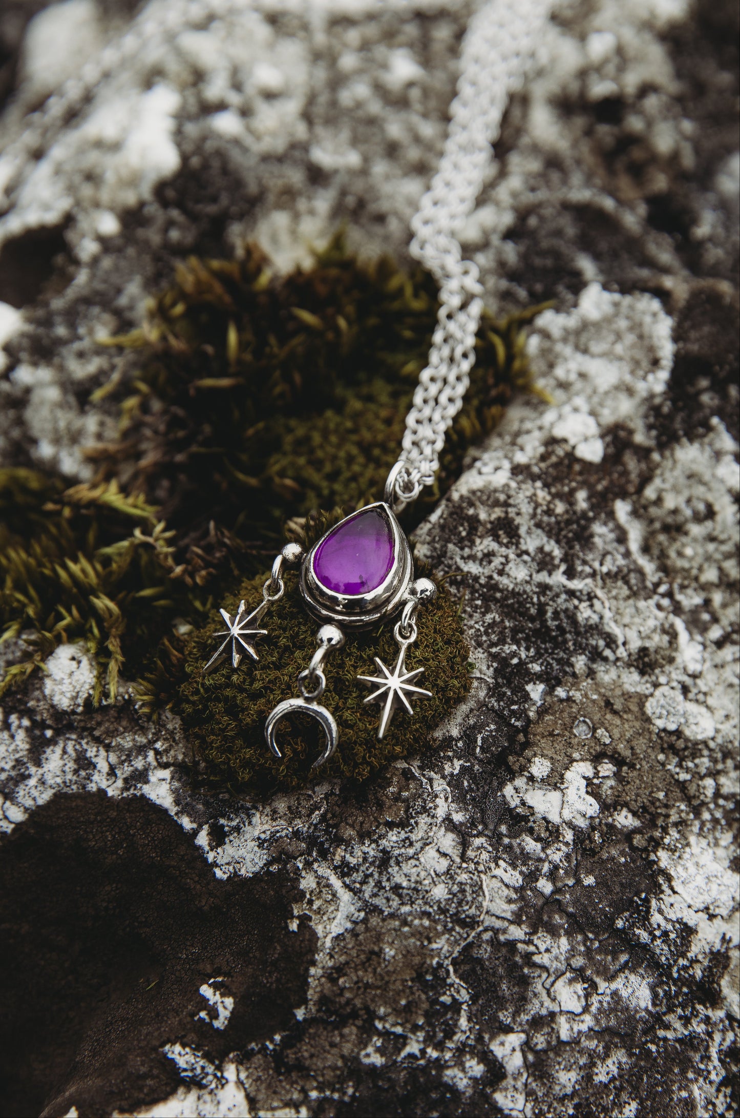 ARCANUS Starfall Amethyst Necklace in Sterling Silver