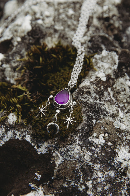 ARCANUS Starfall Amethyst Necklace in Sterling Silver