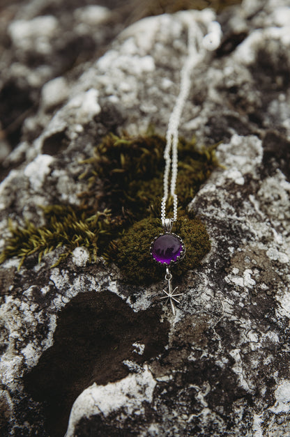 DIÙRRAIS Star Necklace Sterling Silver and Amethyst
