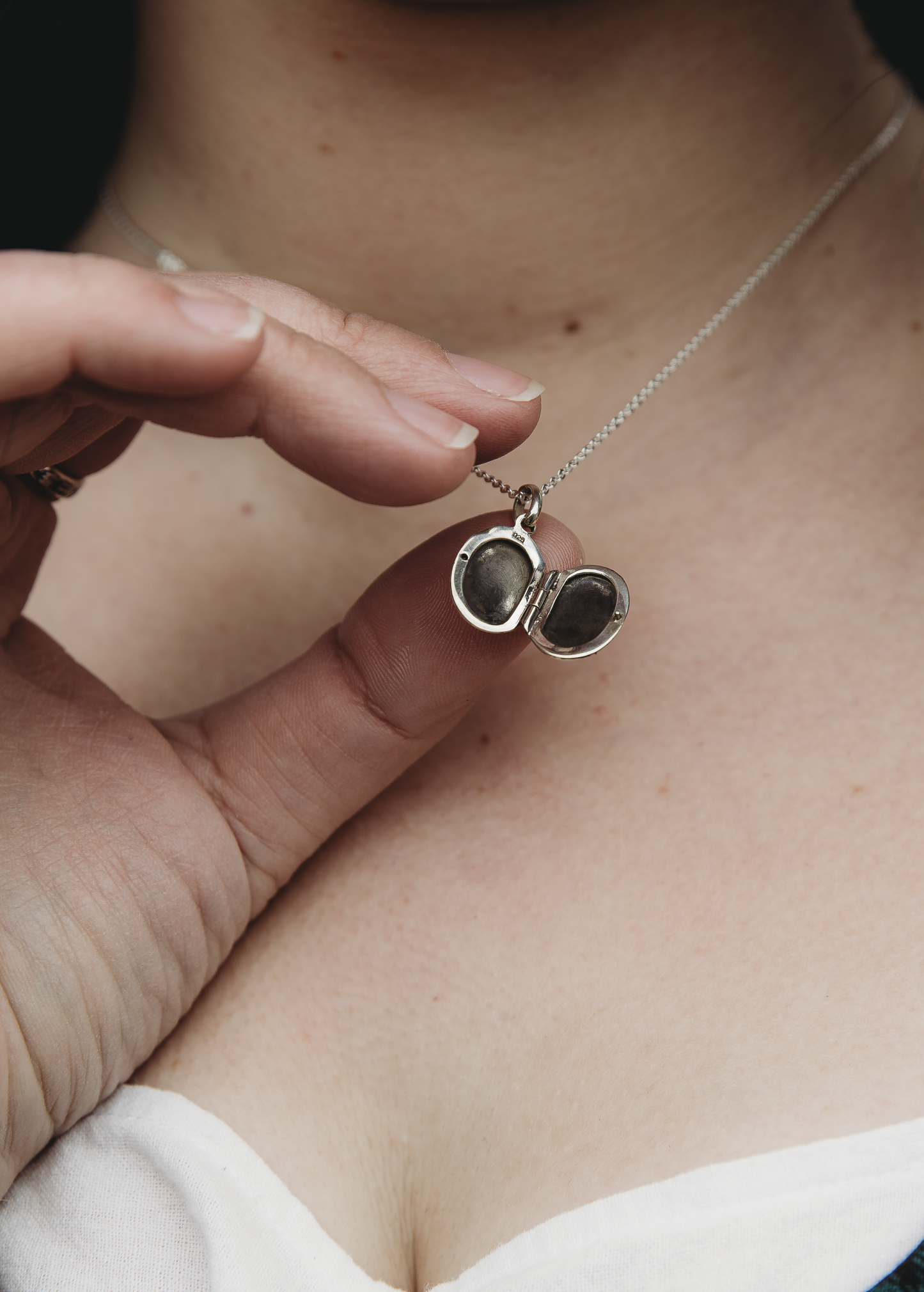 CLUARAN Thistle Locket in Sterling Silver