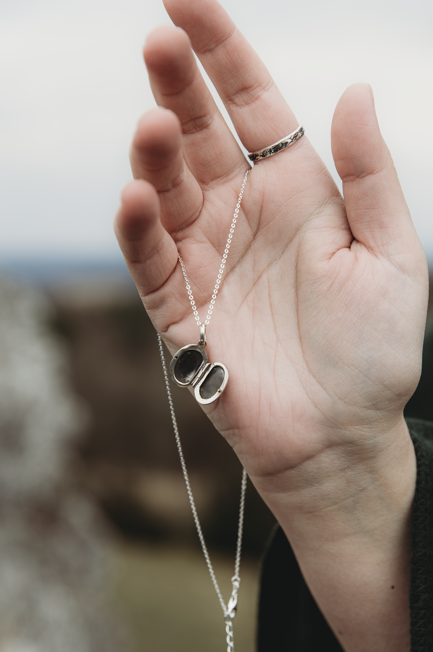 CLUARAN Thistle Locket in Sterling Silver
