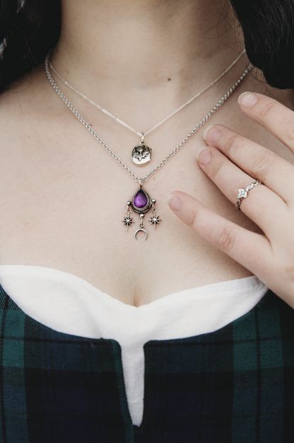 ARCANUS Starfall Amethyst Necklace in Sterling Silver