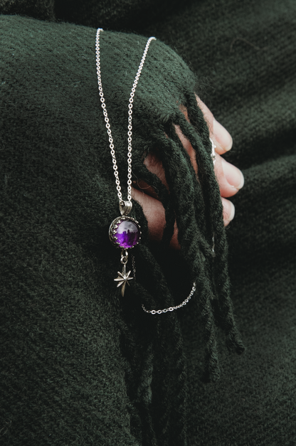 DIÙRRAIS Star Necklace Sterling Silver and Amethyst