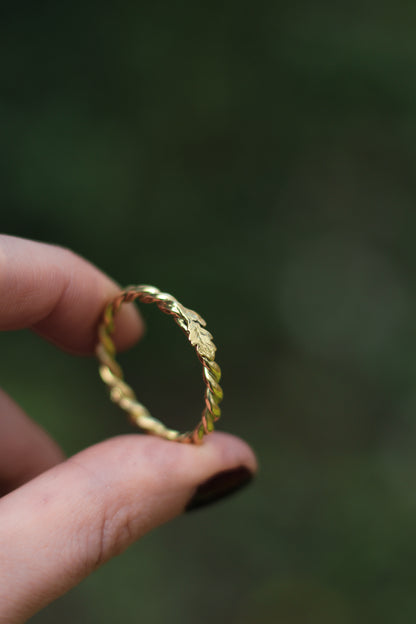 DRYAD I Braided Oak Leaf Wedding or Engagement Ring
