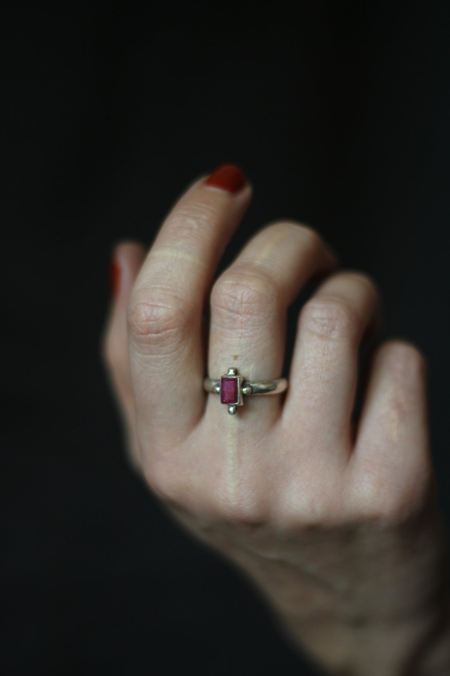 RELICS pink ruby sterling silver ring