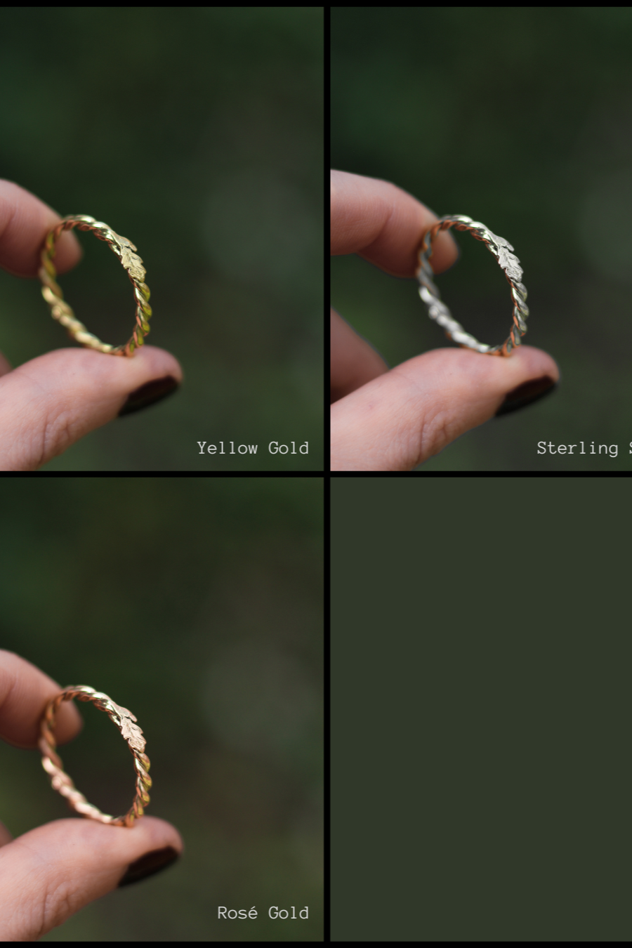 DRYAD I Braided Oak Leaf Wedding or Engagement Ring