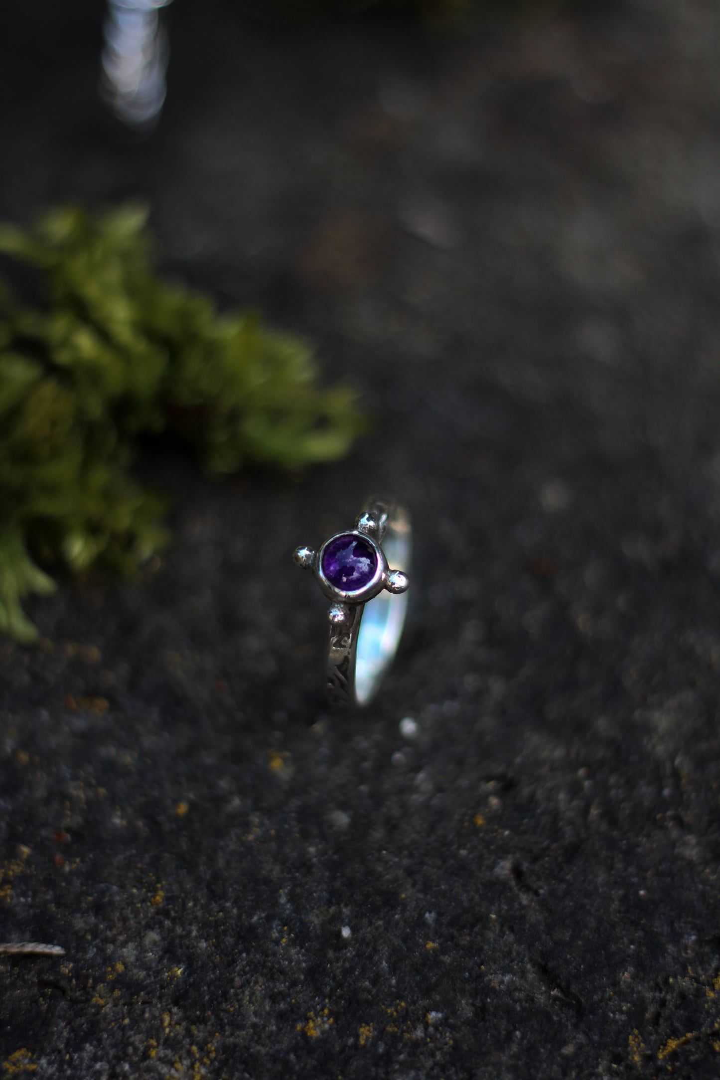 RÙN Sterling Silver and Amethyst Ring