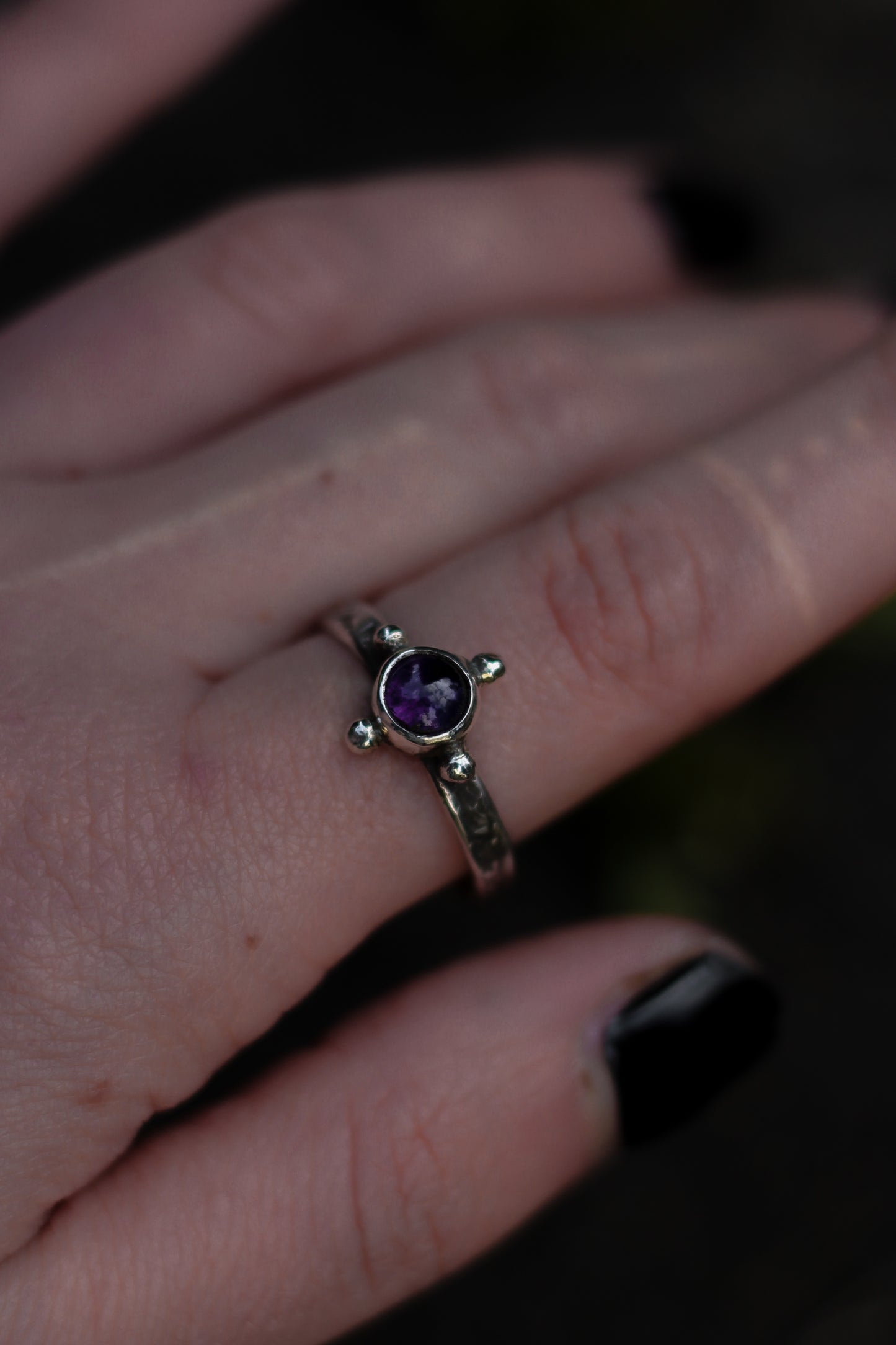 RÙN Sterling Silver and Amethyst Ring