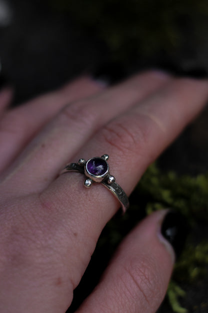 RÙN Sterling Silver and Amethyst Ring