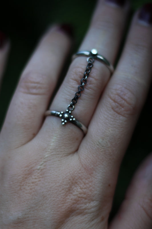 BARADWEN double chain ring in sterling silver