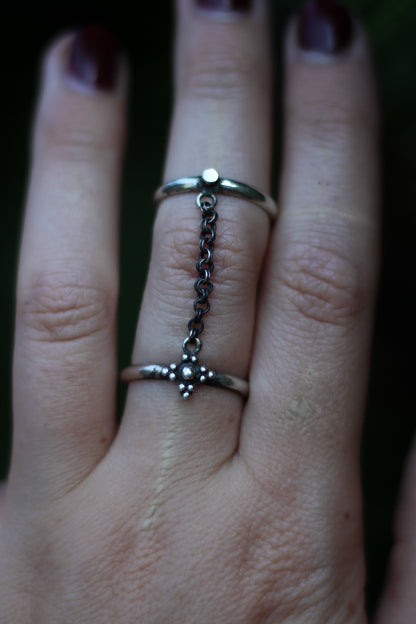 BARADWEN double chain ring in sterling silver