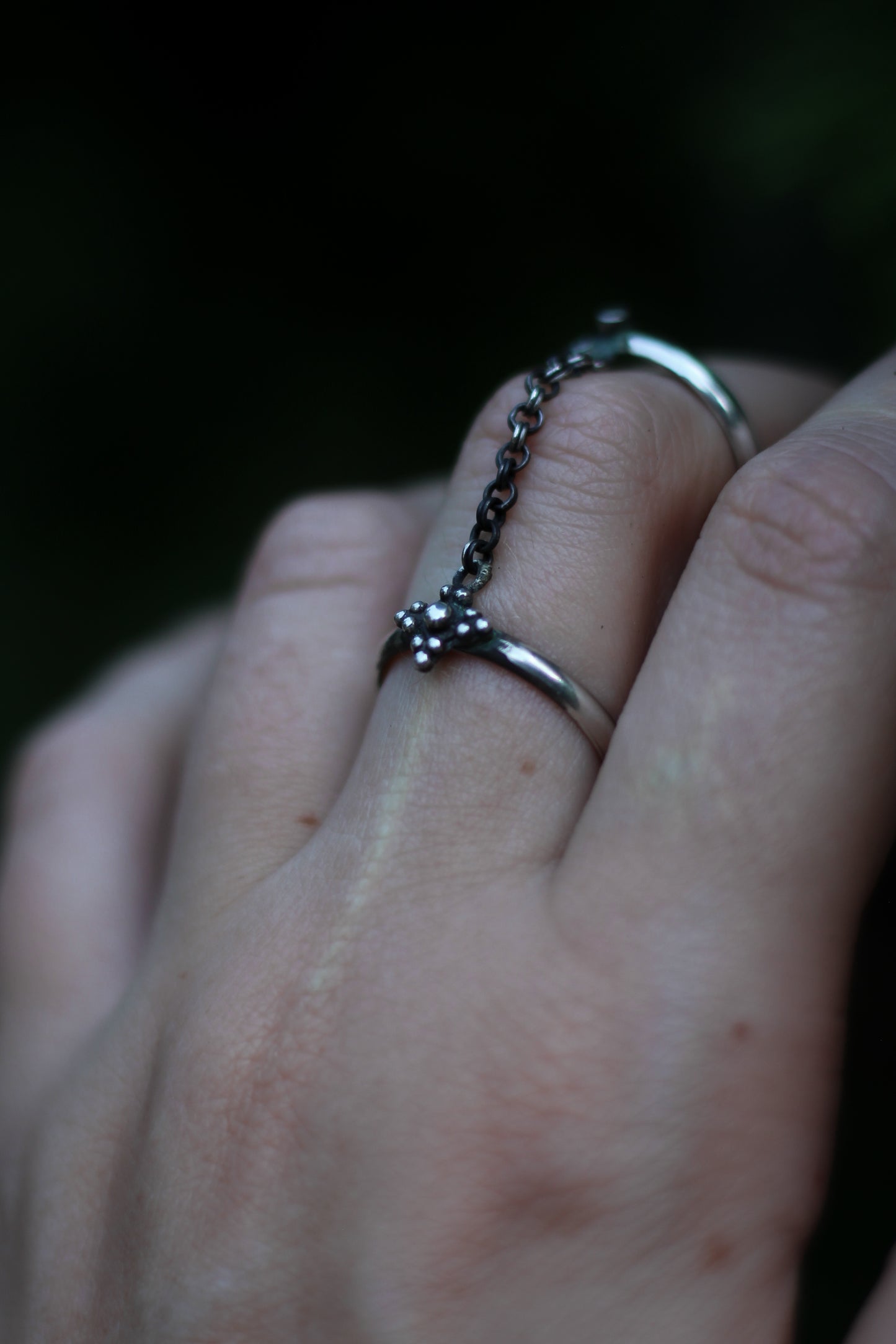 BARADWEN double chain ring in sterling silver