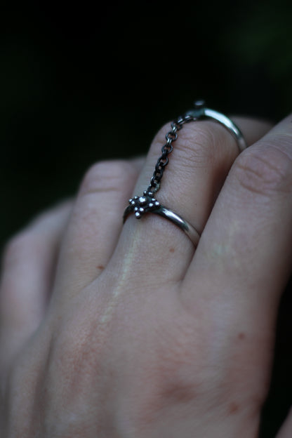BARADWEN double chain ring in sterling silver