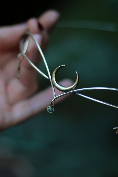 MÍRETHIL Celestial Crown in Sterling Silver and Brass
