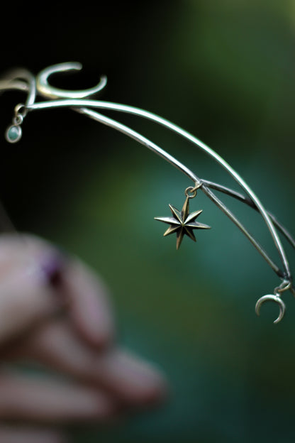 MÍRETHIL Celestial Crown in Sterling Silver and Brass