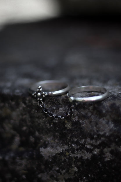 BARADWEN double chain ring in sterling silver